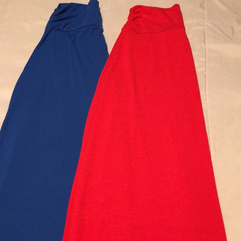 SOLD New 2 Maxi Skirts red and dark blue  s/4-6/